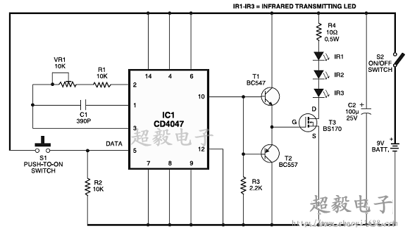 紅外線發(fā)射器的電路圖